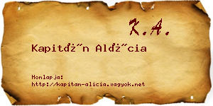 Kapitán Alícia névjegykártya